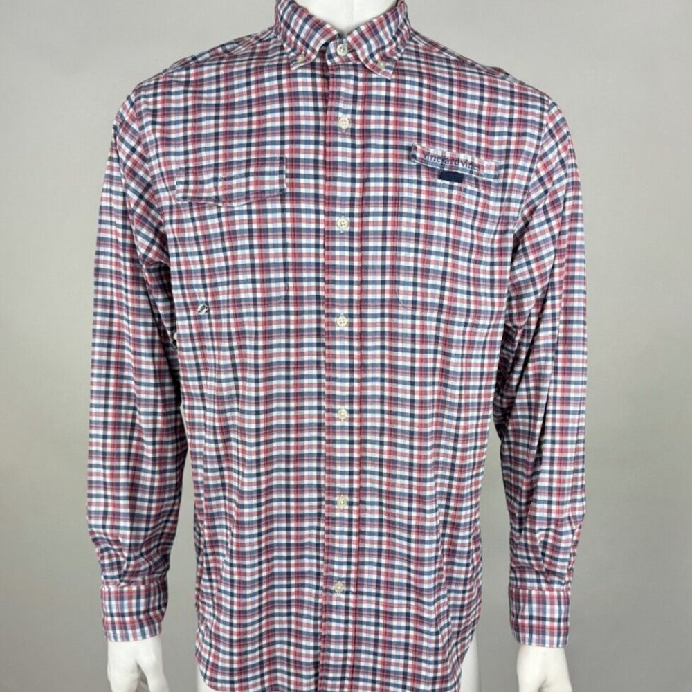 Vineyard Vines Crescent Bay Harbor Shirt Mens M Long Sleeve Button-up Pockets